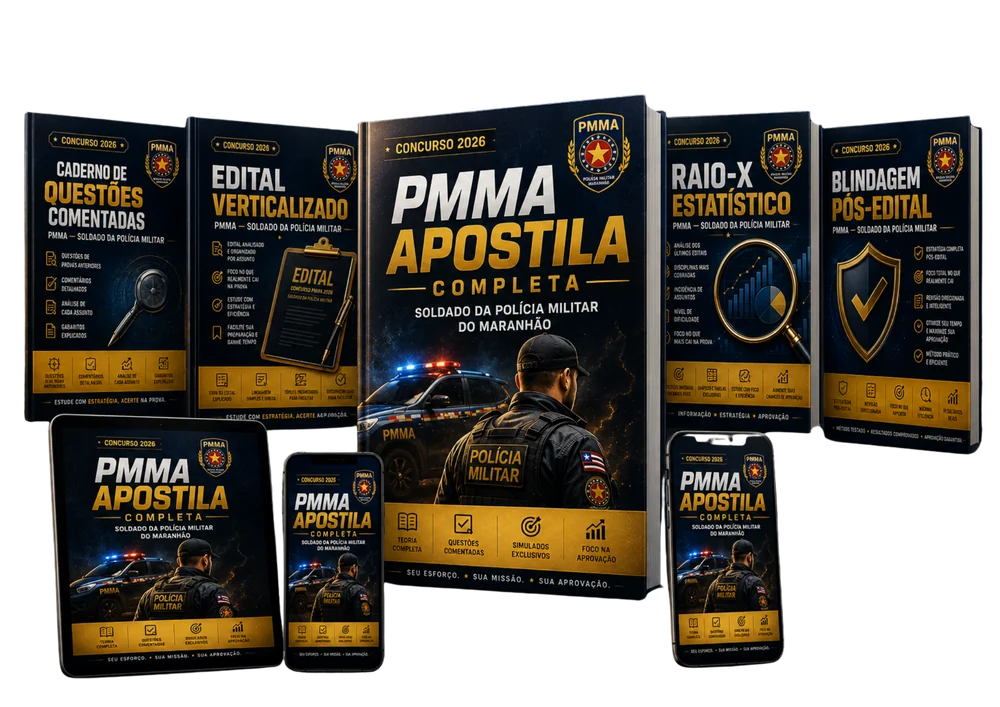 Combo Aprovação PMMA 2026 — apostila completa e os quatro bônus